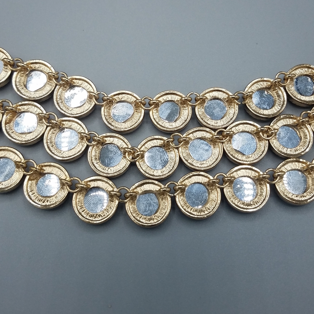 Shimmering Rhinestone Gold Tone Necklace - Picture 4 of 4